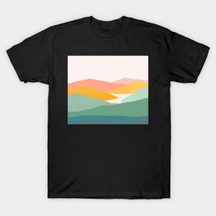 Rainbow mountain landscape artwork T-Shirt